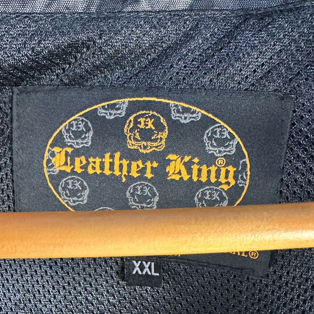Leather King Classic Side-Lace Leather Motorcycle Vest Sz XXL‎ - Picture 2 of 6